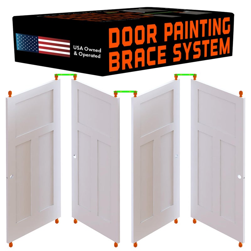 Erecta-Rack Door Stands For Painting Interior or Exterior Doors  Paint Rack Brackets Drying System  For 10 Full-Size Doors  Space Saving  Portable For Pro Painters  Contractors - Image 1